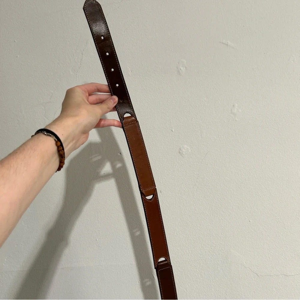 Vintage Relic Contrasting Brown Leather Belt Statement Unique Western Festival